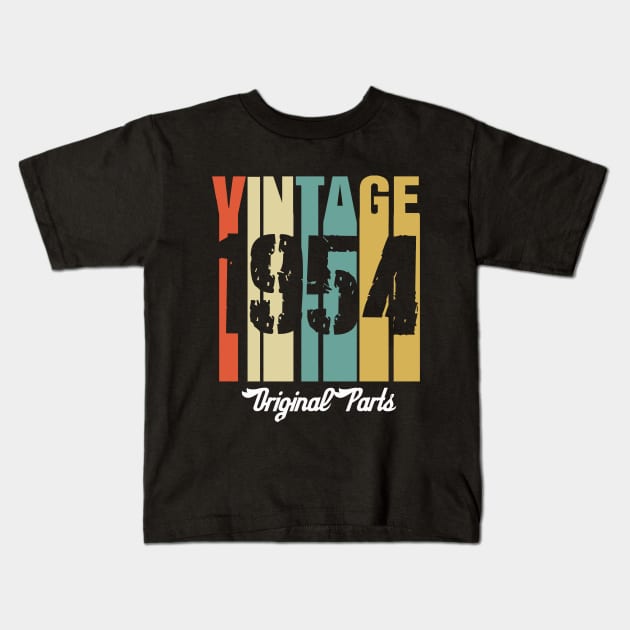 Vintage 1954 Original Parts Retro Vintage Birthday Gifts 66s Kids T-Shirt by nzbworld